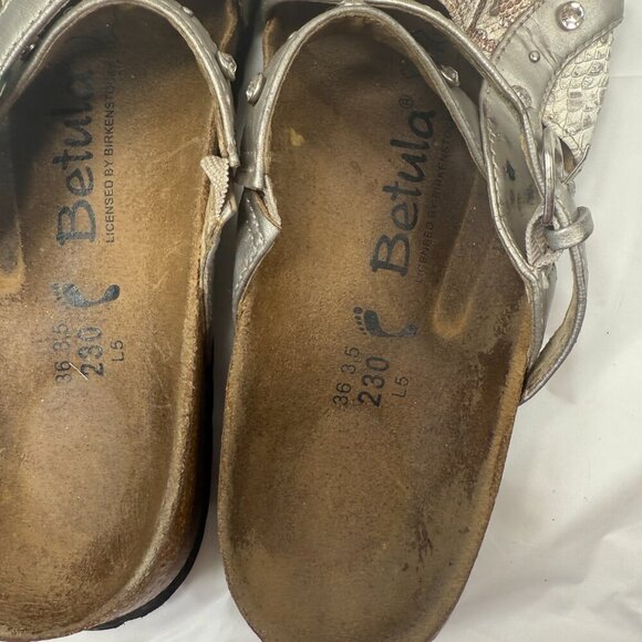 Birkenstock Betula Silver Crocodile Jeweled Sandals size 5 - Picture 16 of 16